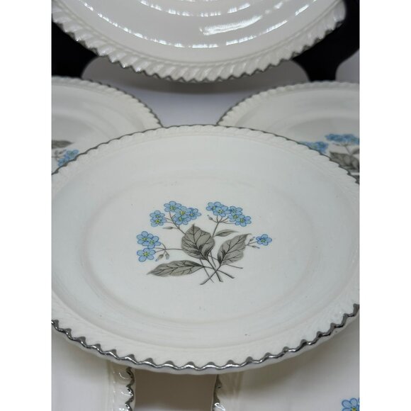 Harkerware White Chapel Plates Set 5 Snack Plates Floral Dinnerware - Picture 5 of 9